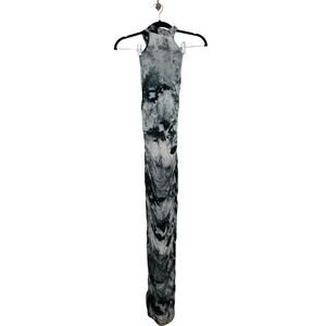 y2k Asos Tie Dye Body Con Cinched Maxi Halter Summer Dress 4 Office Goth